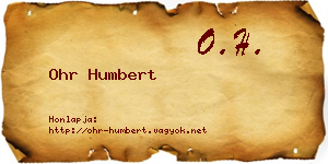Ohr Humbert névjegykártya
